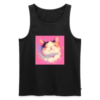 Chat, Motif De Chat - Débardeur bio Premium Homme - noir - Devant - Michal (187cm)