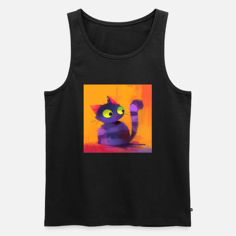 Katze, katzenmotiv - Männer Premium Bio Tank Top - Schwarz