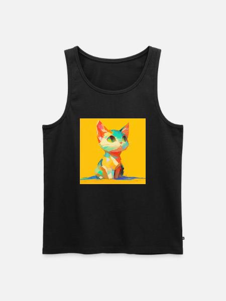 Cat, Cat Motif - Men's Premium Organic Tank Top - black