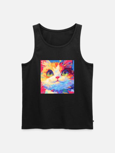 Chat, Motif De Chat - Débardeur bio Premium Homme - noir