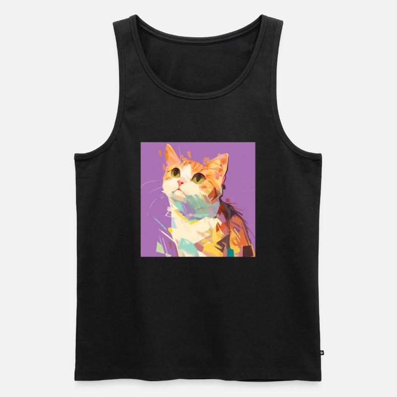 Katze, katzenmotiv, süße, geschenk, geschenkideen - Männer Premium Bio Tank Top - Schwarz