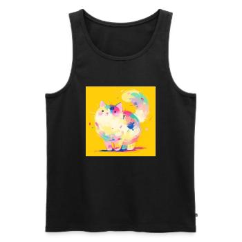 Katze, katzenmotiv - Männer Premium Bio Tank Top - Schwarz - Vorne - Michal (187cm)