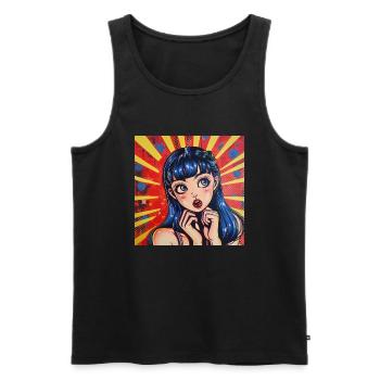 Anime, Waifu, Japon - Débardeur bio Premium Homme - noir - Devant - AI Model Male 178 light (178cm)