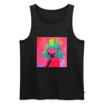 Anime, Demon Girl, Waifu, Japan - Men's Premium Organic Tank Top - black - Front - Michal (187cm)