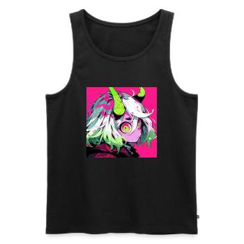 Anime, Demon Girl, Waifu, Japan - Men's Premium Organic Tank Top - black - Front - Michal (187cm)