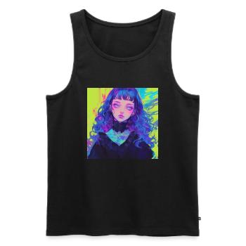 Anime, Gothic Girl, Waifu, Japan - Men's Premium Organic Tank Top - black - Front - Michal (187cm)