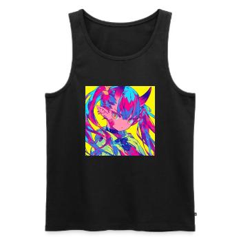 Anime, Demon Girl, Waifu, Japan - Men's Premium Organic Tank Top - black - Front - Michal (187cm)