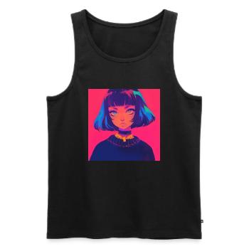 anime, gothic girl, waifu, japan - Männer Premium Bio Tank Top - Schwarz - Vorne - Michal (187cm)