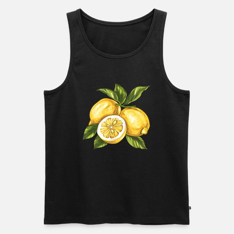 Zitronen Lemon - Männer Premium Bio Tank Top - Schwarz