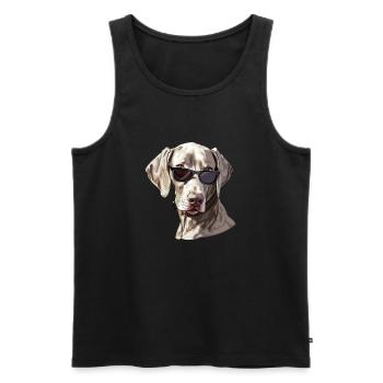 Weimaraner, Hund, Sonnenbrille, Sommer - Männer Premium Bio Tank Top - Schwarz - Vorne - Michal (187cm)