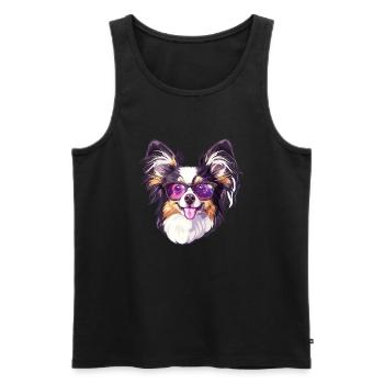 Continental Miniature Spaniel Papillon - Men's Premium Organic Tank Top - black - Front - Michal (187cm)