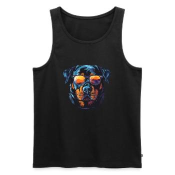 Chien Rottweiler - Débardeur bio Premium Homme - noir - Devant - Michal (187cm)