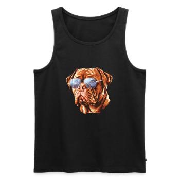 Dogue de Bordeaux, Dogue de Bordeaux, Chien - Débardeur bio Premium Homme - noir - Devant - AI Model Male 178 light (178cm)