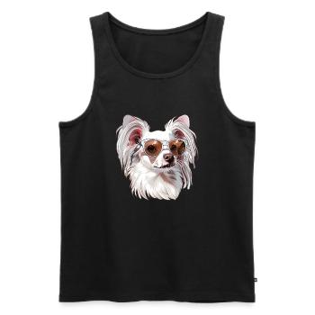 Chinese Crested dog, Chinese Crested dog, Dog - Men's Premium Organic Tank Top - black - Front - AI Model Male 178 light (178cm)