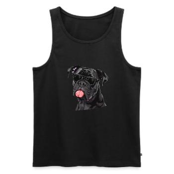 Cane Corso Italiano, Dog, Sunglasses, Summer - Men's Premium Organic Tank Top - black - Front - Michal (187cm)