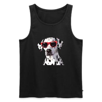 Dalmatien, chien, lunettes de soleil, été - Débardeur bio Premium Homme - noir - Devant - Michal (187cm)