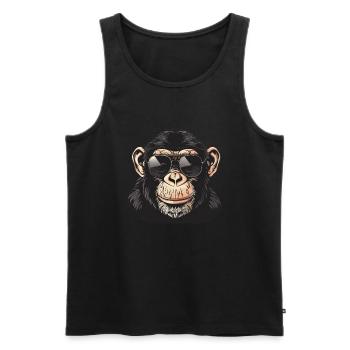 Schimpanse, affe, Sonnenbrille, Sommer, geschenk - Männer Premium Bio Tank Top - Schwarz - Vorne - Michal (187cm)