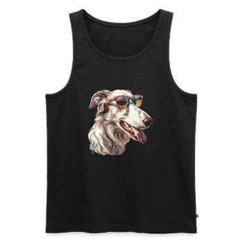 Borzoi, Borzoi, Dog, Sunglasses, Summer, Gift - Men's Premium Organic Tank Top - black - Front - AI Model Male 178 light (178cm)