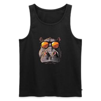 hippo, hippo, hippo, sunglasses, summer - Men's Premium Organic Tank Top - black - Front - Michal (187cm)
