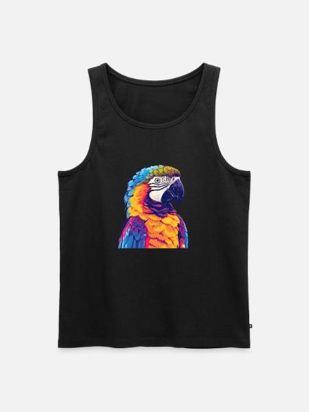 Parrot, bird, tropical, summer, gift - Men's Premium Organic Tank Top - black