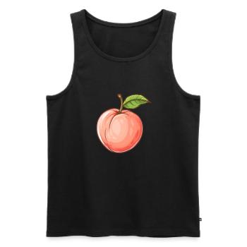 Pfirsich, Peach, Obst, Frucht - Männer Premium Bio Tank Top - Schwarz - Vorne - Michal (187cm)