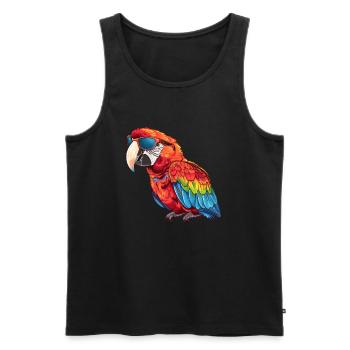 Papagei, vogel, tropisch, Sonnenbrille, Sommer - Männer Premium Bio Tank Top - Schwarz - Vorne - Michal (187cm)