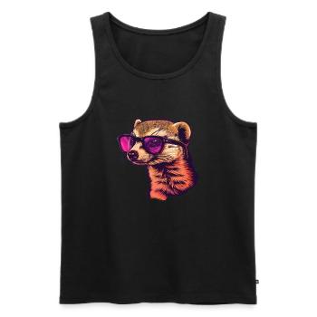 Mungo, Mangusten, Sonnenbrille, Sommer, geschenk - Männer Premium Bio Tank Top - Schwarz - Vorne - AI Model Male 178 light (178cm)