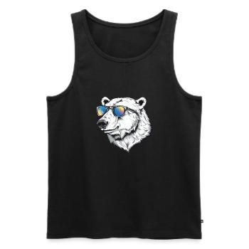 Polar Bear Funny Summer Sun - Men's Premium Organic Tank Top - black - Front - AI Model Male 178 light (178cm)