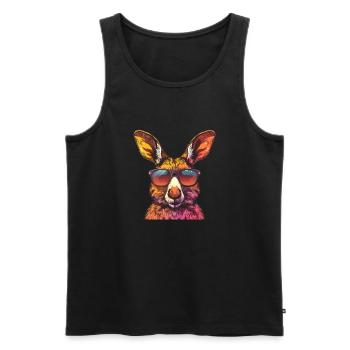 Funny Kangaroo Sunglasses - Men's Premium Organic Tank Top - black - Front - AI Model Male 178 light (178cm)