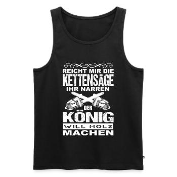 Forstwirt Holzfäller Waldarbeiter Förster Sprüche - Männer Premium Bio Tank Top - Schwarz - Vorne - AI Model Male 178 light (178cm)