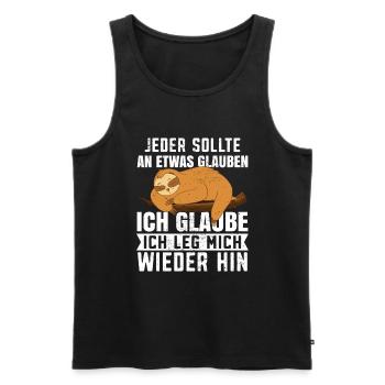 Beamter Faultier Verbeamtung - Männer Premium Bio Tank Top - Schwarz - Vorne - Michal (187cm)