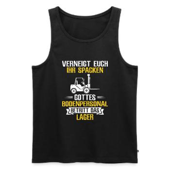 Staplerfahrer Lagerist Gabelstaplerfahrer - Männer Premium Bio Tank Top - Schwarz - Vorne - Michal (187cm)
