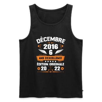 Décembre 2016 Idée Cadeau D'anniversaire 6 Ans - Débardeur bio Premium Homme - noir - Devant - Michal (187cm)