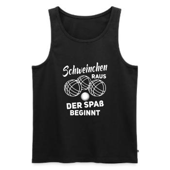 Boule Spiel Petanque Crossboule - Männer Premium Bio Tank Top - Schwarz - Vorne - Michal (187cm)