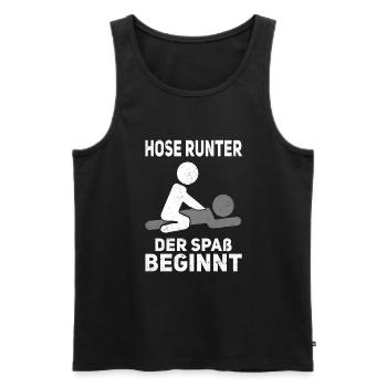 Physiotherapeut Geschenke Physio Sprüche - Männer Premium Bio Tank Top - Schwarz - Vorne - Michal (187cm)