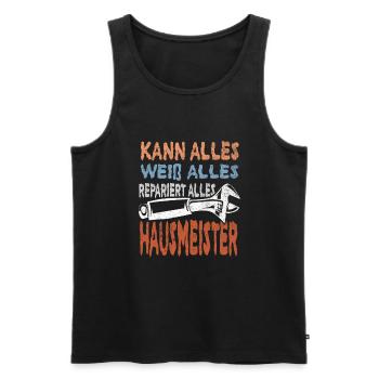 Hausmeister Hauswart Haustechniker - Männer Premium Bio Tank Top - Schwarz - Vorne - Michal (187cm)