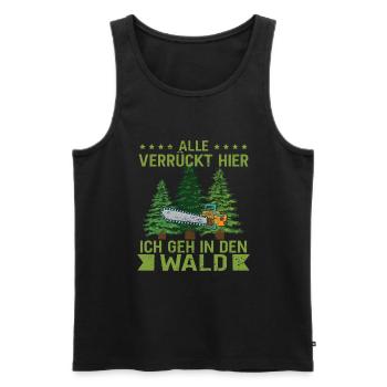 Holzfäller Waldarbeiter Holz machen - Männer Premium Bio Tank Top - Schwarz - Vorne - Michal (187cm)