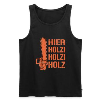 Holzfäller Waldarbeiter Holz machen - Männer Premium Bio Tank Top - Schwarz - Vorne - Michal (187cm)