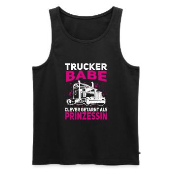 LKW Fahrer Trucker Babe - Männer Premium Bio Tank Top - Schwarz - Vorne - Michal (187cm)