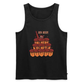 Squirrel Bin here - Men's Premium Organic Tank Top - black - Front - Michal (187cm)