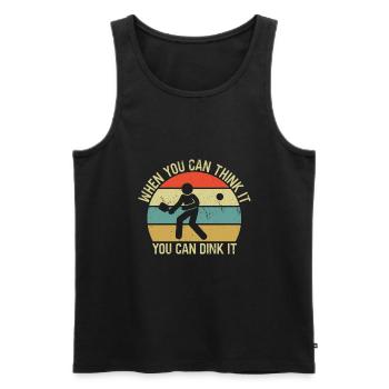 Retro Pickleball - Men's Premium Organic Tank Top - black - Front - Michal (187cm)