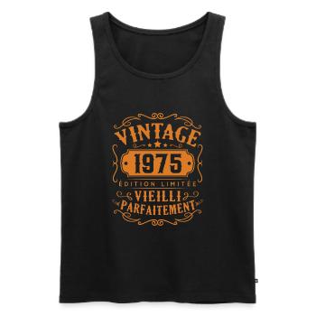 Vintage 1975 Edition Limitée - Débardeur bio Premium Homme - noir - Devant - Michal (187cm)