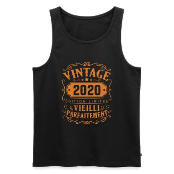Vintage 2020 Edition Limitée - Débardeur bio Premium Homme - noir - Devant - Michal (187cm)