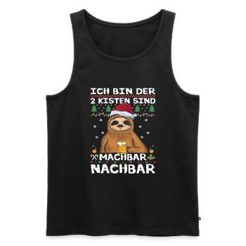Ich bin der 2 Kisten sind machbar nachbar - Männer Premium Bio Tank Top - Schwarz - Vorne - Michal (187cm)