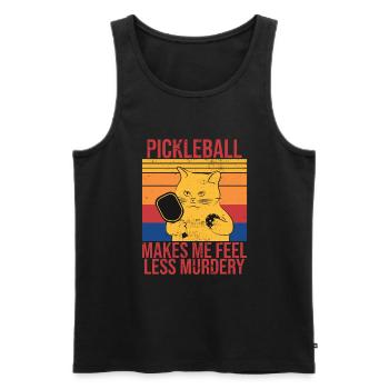 Retro Pickleball - Men's Premium Organic Tank Top - black - Front - Michal (187cm)