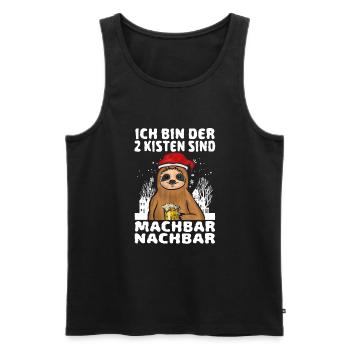 Ich bin der 2 Kisten sind machbar nachbar - Männer Premium Bio Tank Top - Schwarz - Vorne - Michal (187cm)