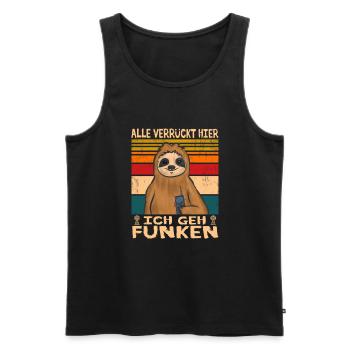 Amateurfunken Hobby Funker Ham radio Funkgerät - Männer Premium Bio Tank Top - Schwarz - Vorne - Michal (187cm)