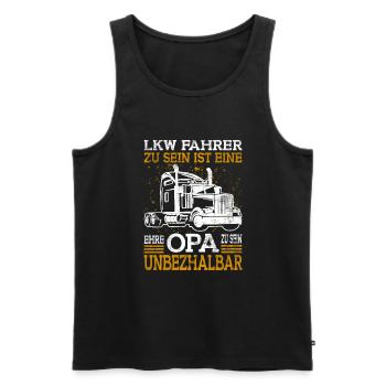 LKW Fahrer Opa - Männer Premium Bio Tank Top - Schwarz - Vorne - Michal (187cm)
