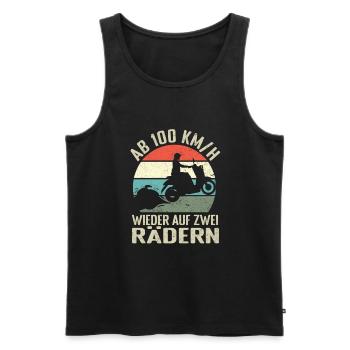 Retro Mopet Mofa Motorroller - Männer Premium Bio Tank Top - Schwarz - Vorne - Michal (187cm)