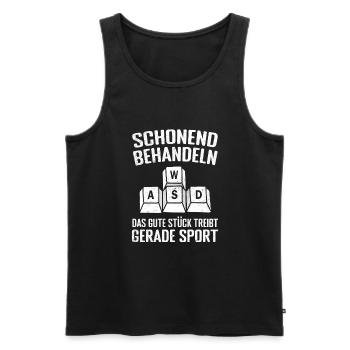 Gaming Tastatur PC Gamer - Männer Premium Bio Tank Top - Schwarz - Vorne - AI Model Male 178 light (178cm)